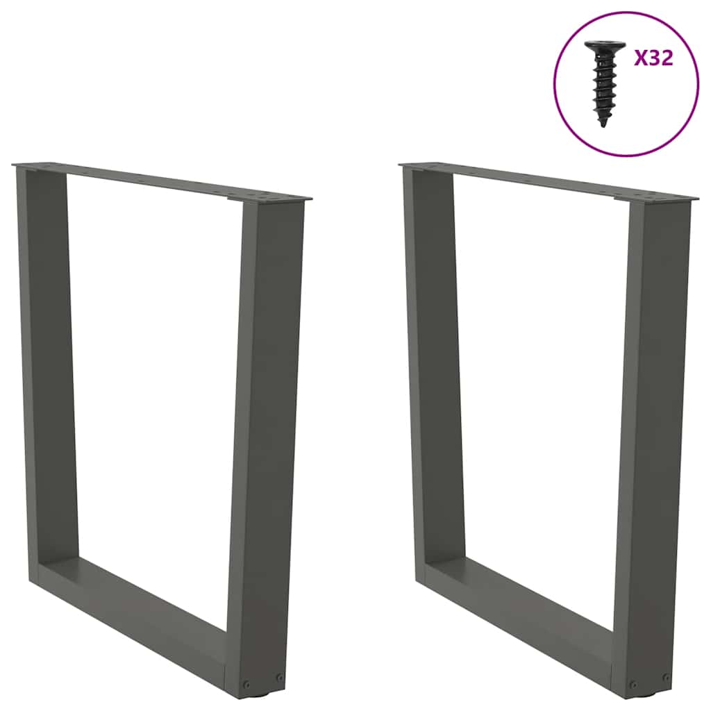 Vidaxl eettafelpoten 2 st v-vormig 90x(72-73,3) cm staal antraciet
