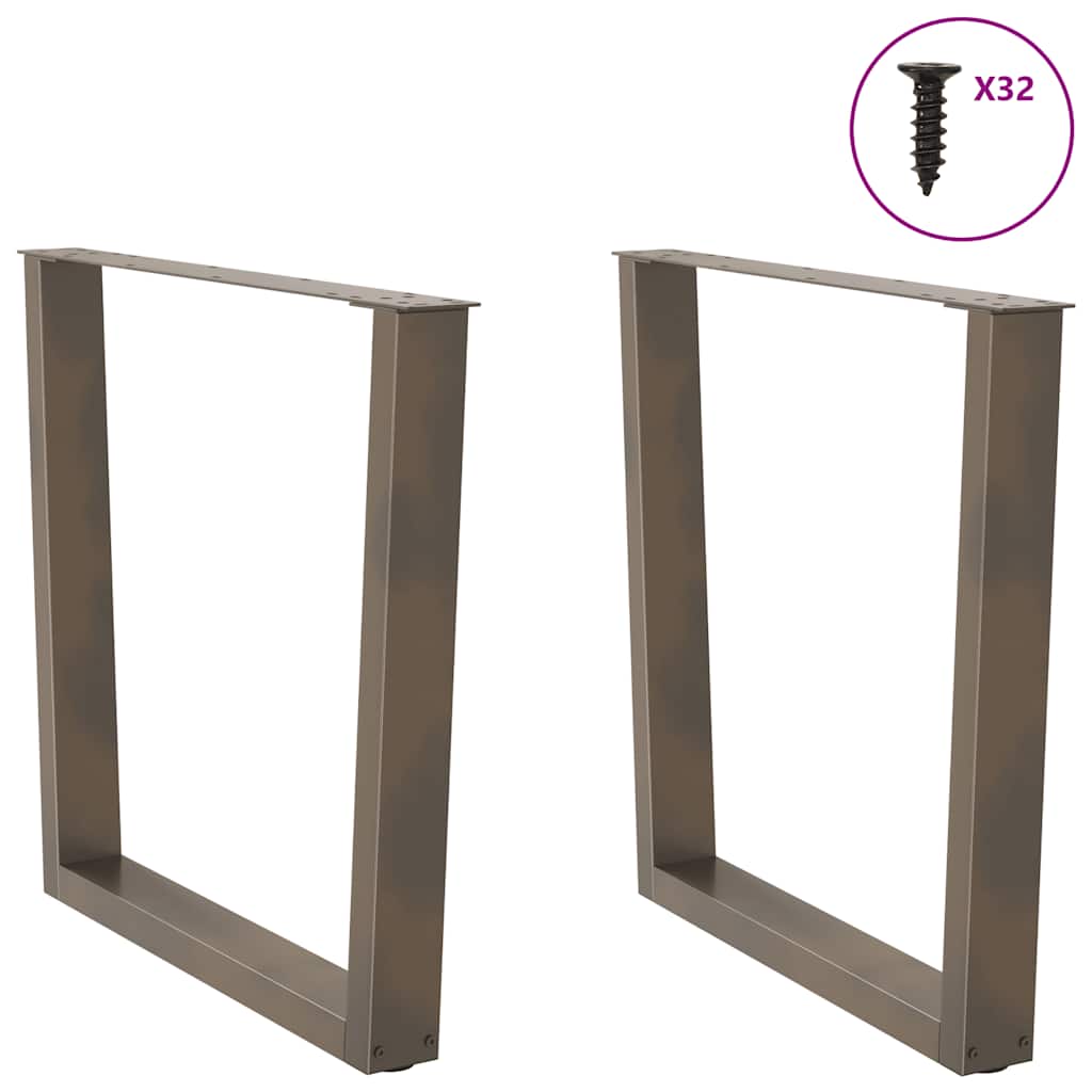 Vidaxl eettafelpoten 2 st v-vormig 90x(72-73,3) cm staal naturel