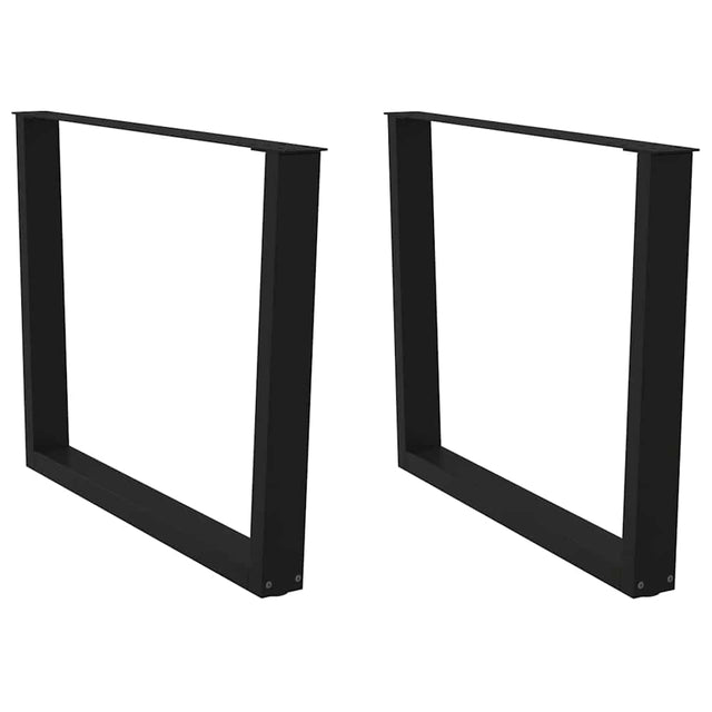 Vidaxl eettafelpoten 2 st v-vormig 100x(72-73,3) cm staal zwart