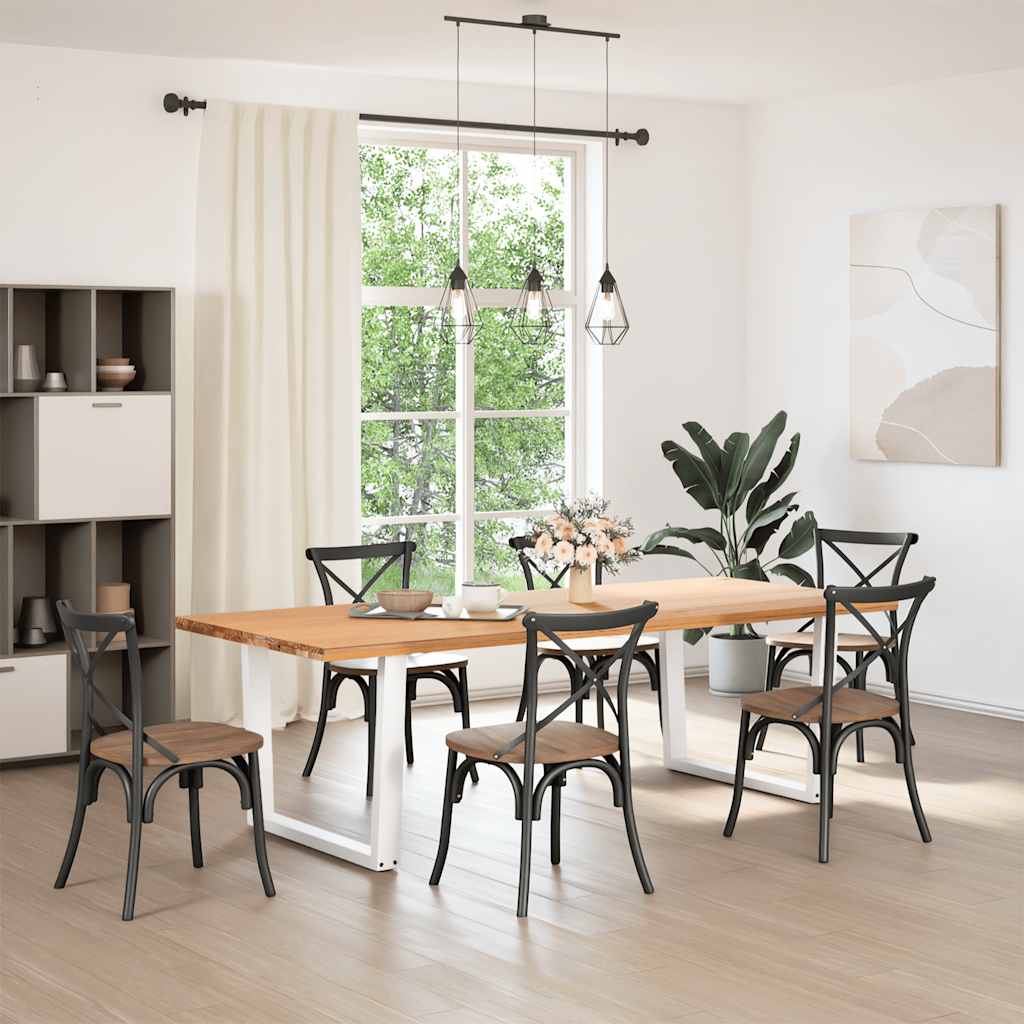 Vidaxl eettafelpoten 2 st v-vormig 100x(72-73,3) cm staal wit