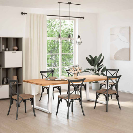 Vidaxl eettafelpoten 2 st v-vormig 100x(72-73,3) cm staal wit