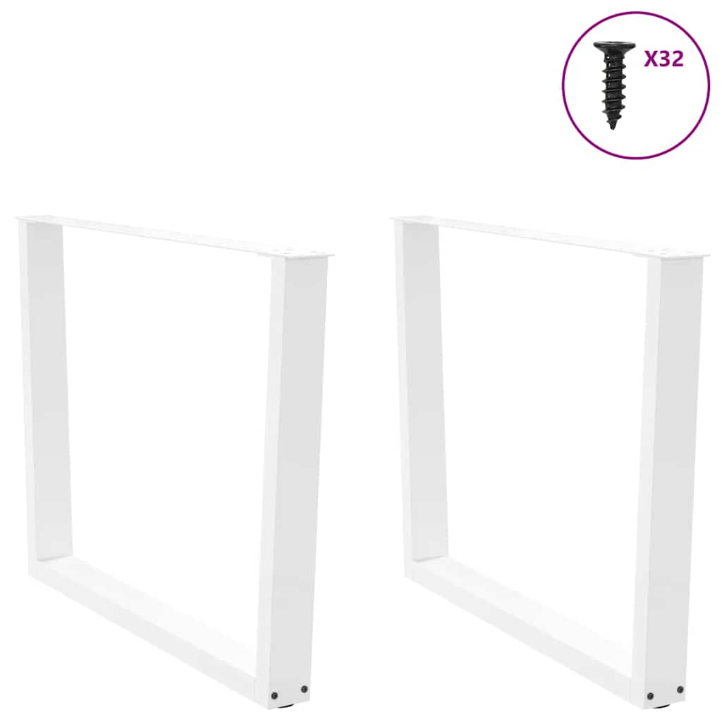 Vidaxl eettafelpoten 2 st v-vormig 100x(72-73,3) cm staal wit
