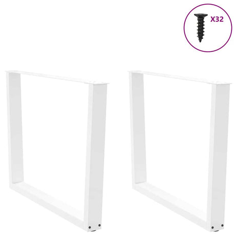 Vidaxl eettafelpoten 2 st v-vormig 100x(72-73,3) cm staal wit