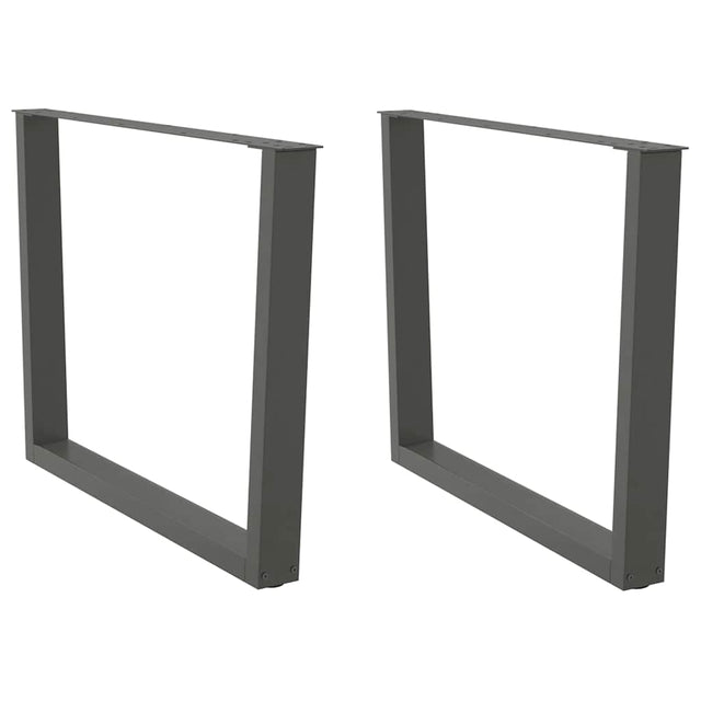 Vidaxl eettafelpoten 2 st v-vormig 100x(72-73,3) cm staal antraciet