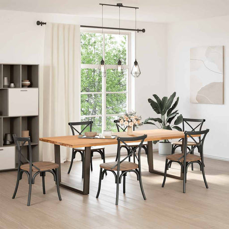 Vidaxl eettafelpoten 2 st v-vormig 100x(72-73,3) cm staal antraciet