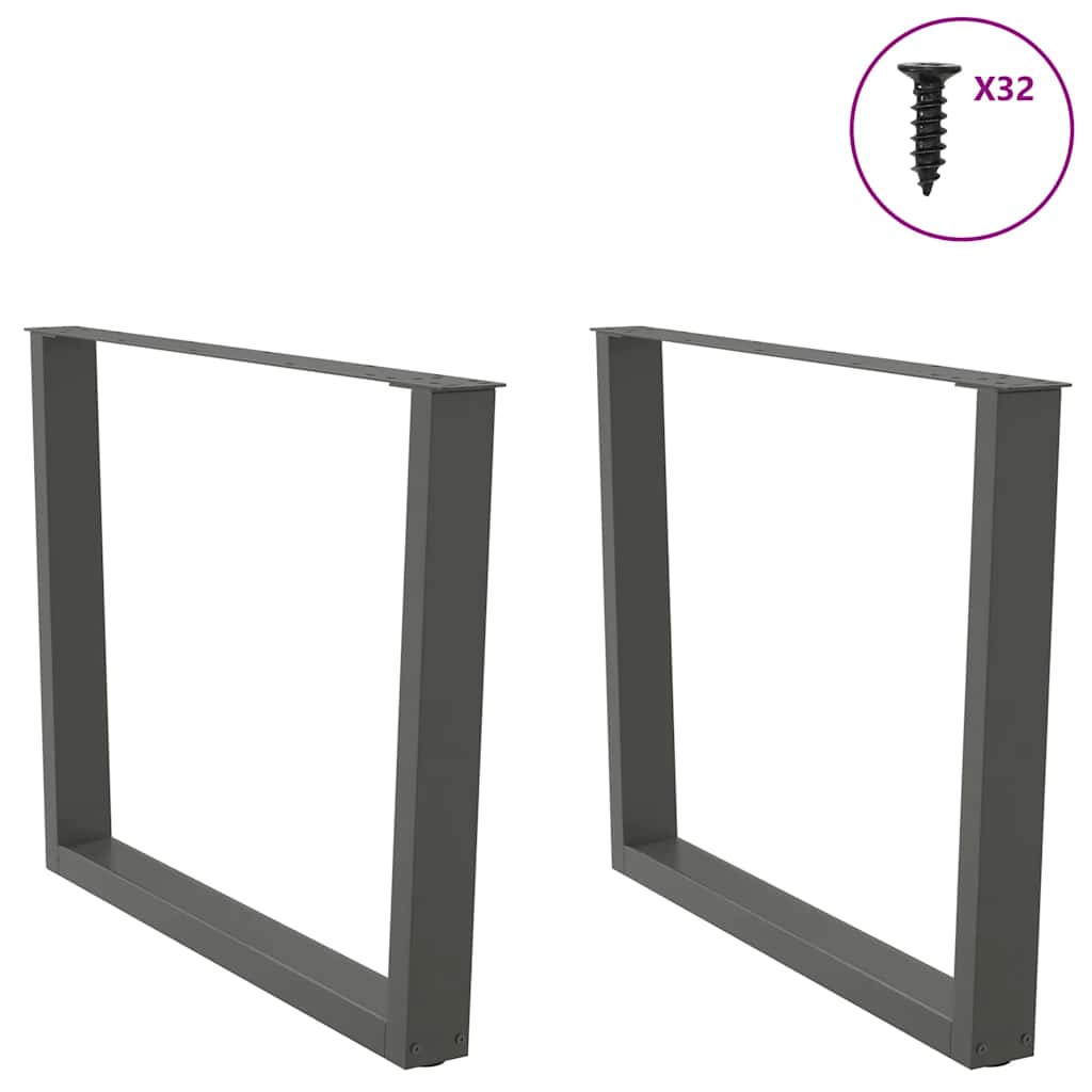 Vidaxl eettafelpoten 2 st v-vormig 100x(72-73,3) cm staal antraciet