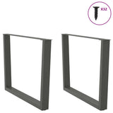 Vidaxl eettafelpoten 2 st v-vormig 100x(72-73,3) cm staal antraciet