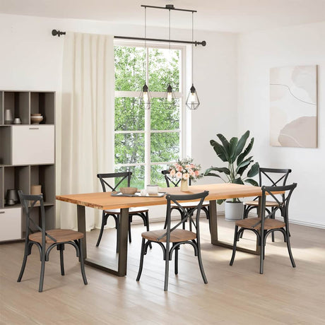 Vidaxl eettafelpoten 2 st v-vormig 100x(72-73,3) cm staal naturel