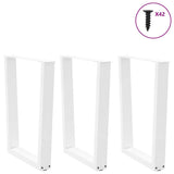 Vidaxl eettafelpoten 3 st v-vormig 70x(72-73,3) cm staal wit