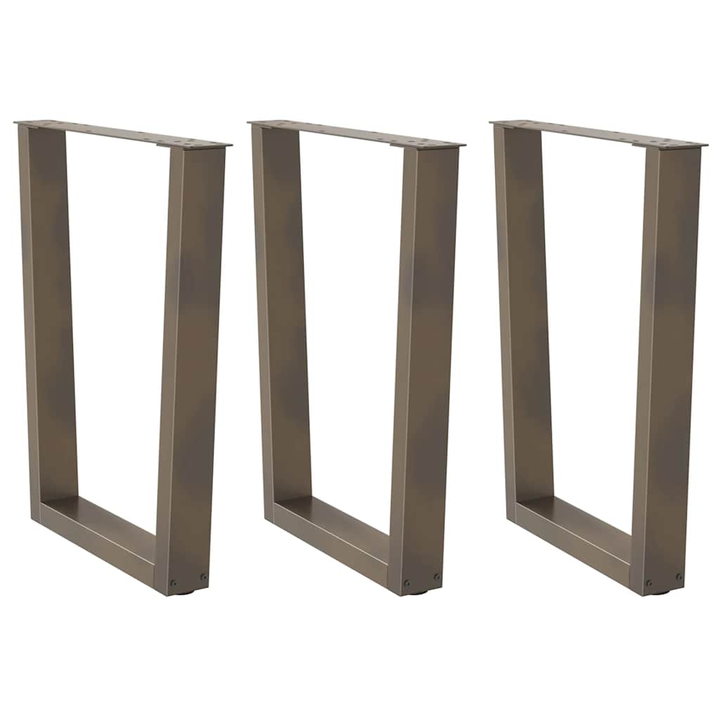 Vidaxl eettafelpoten 3 st v-vormig 70x(72-73,3) cm staal naturel