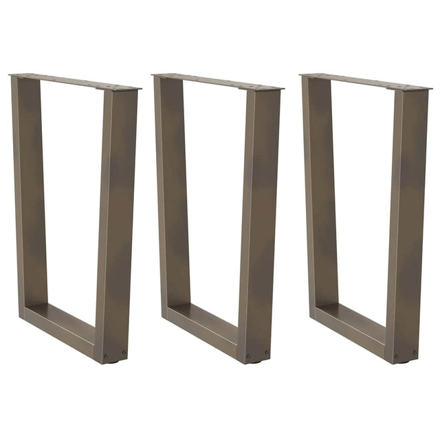Vidaxl eettafelpoten 3 st v-vormig 70x(72-73,3) cm staal naturel