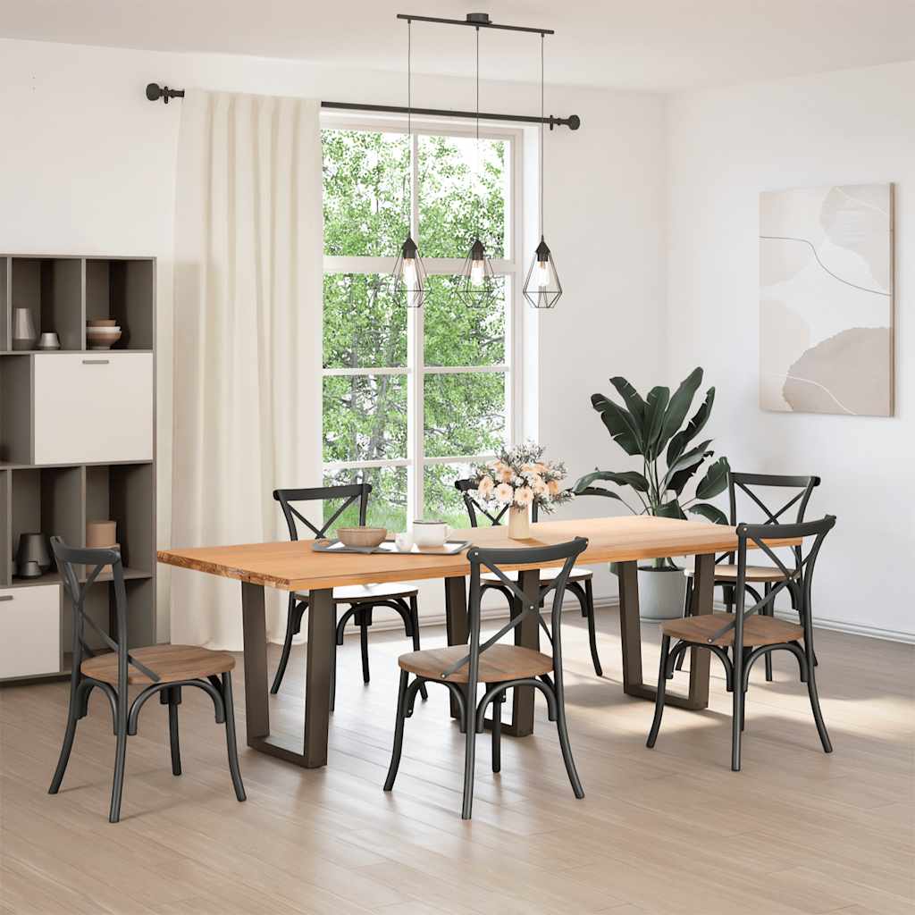 Vidaxl eettafelpoten 3 st v-vormig 70x(72-73,3) cm staal naturel