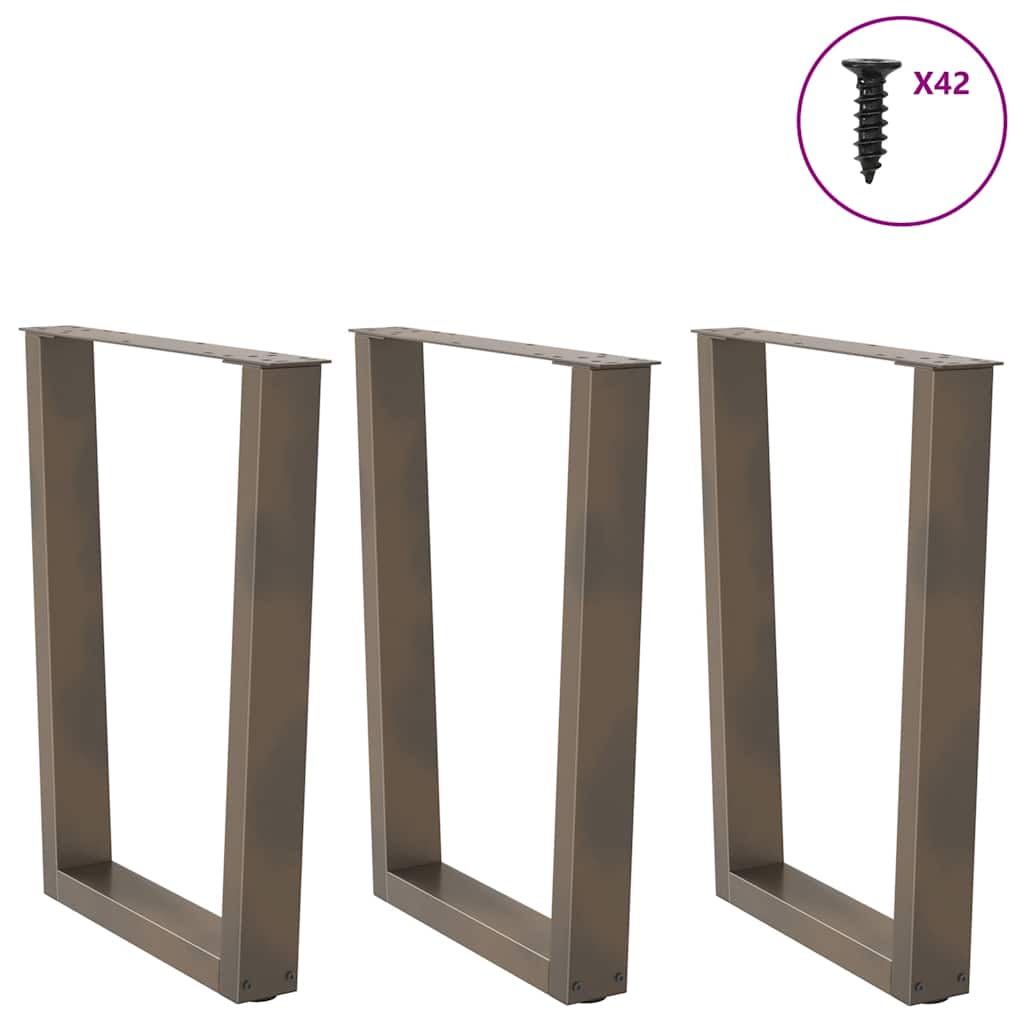 Vidaxl eettafelpoten 3 st v-vormig 70x(72-73,3) cm staal naturel