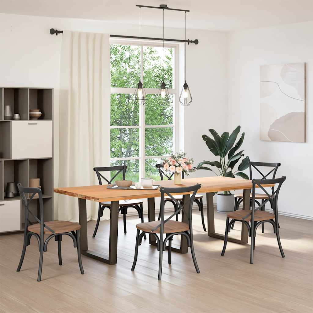 Vidaxl eettafelpoten 3 st v-vormig 80x(72-73,3) cm staal naturel