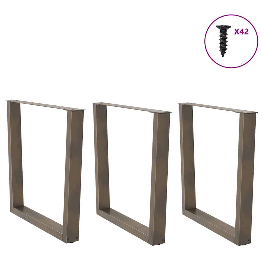 Vidaxl eettafelpoten 3 st v-vormig 80x(72-73,3) cm staal naturel