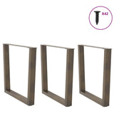 Vidaxl eettafelpoten 3 st v-vormig 80x(72-73,3) cm staal naturel
