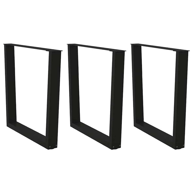 Vidaxl eettafelpoten 3 st v-vormig 90x(72-73,3) cm staal zwart