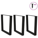 Vidaxl eettafelpoten 3 st v-vormig 90x(72-73,3) cm staal zwart