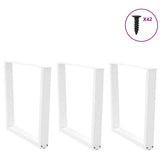 Vidaxl eettafelpoten 3 st v-vormig 90x(72-73,3) cm staal wit