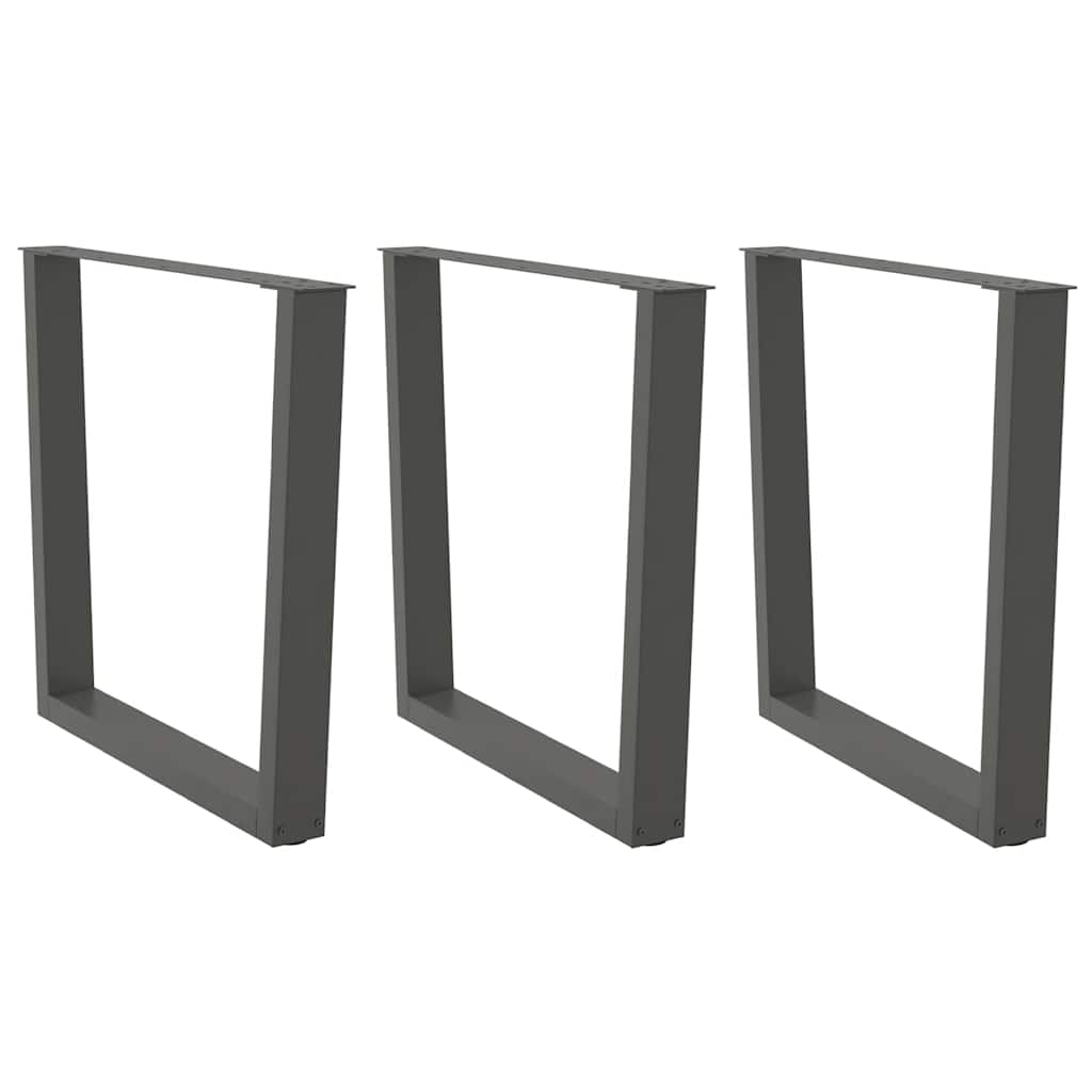Vidaxl eettafelpoten 3 st v-vormig 90x(72-73,3) cm staal antraciet
