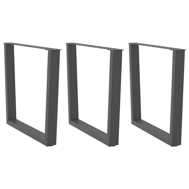 Vidaxl eettafelpoten 3 st v-vormig 90x(72-73,3) cm staal antraciet