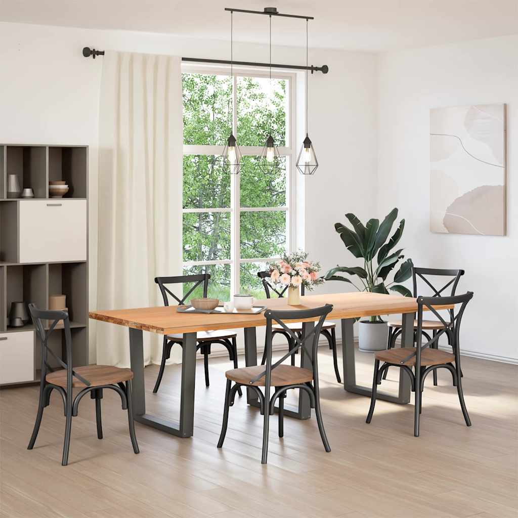 Vidaxl eettafelpoten 3 st v-vormig 90x(72-73,3) cm staal antraciet