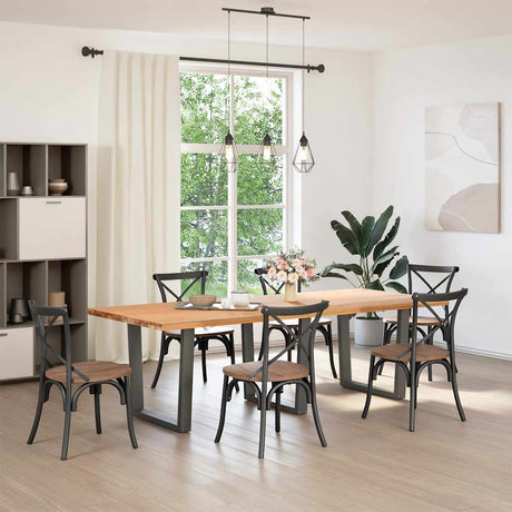 Vidaxl eettafelpoten 3 st v-vormig 90x(72-73,3) cm staal antraciet