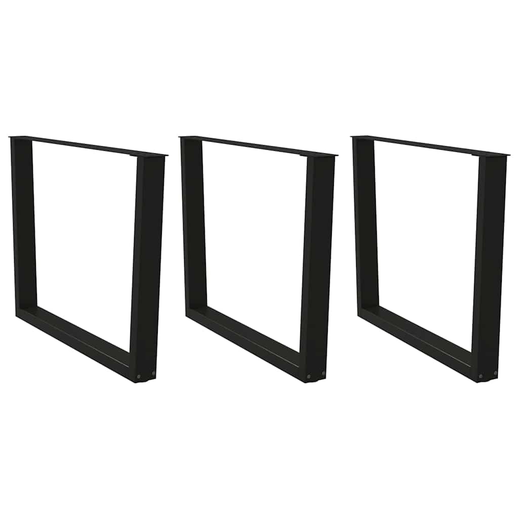 Vidaxl eettafelpoten 3 st v-vormig 100x(72-73,3) cm staal zwart
