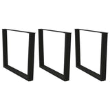 Vidaxl eettafelpoten 3 st v-vormig 100x(72-73,3) cm staal zwart