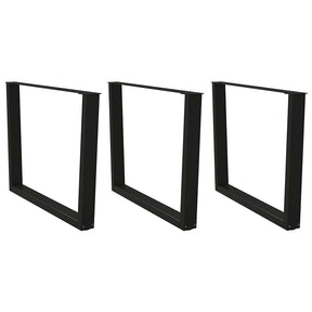 Vidaxl eettafelpoten 3 st v-vormig 100x(72-73,3) cm staal zwart