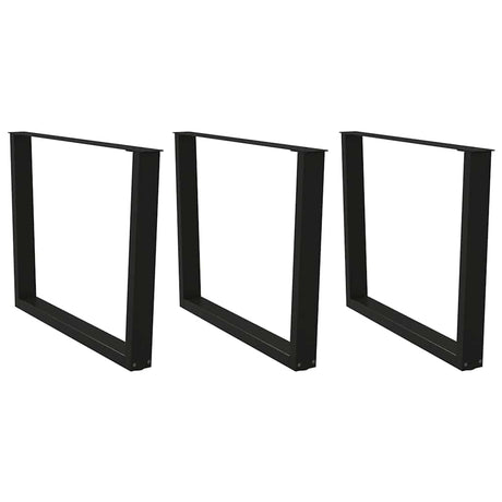 Vidaxl eettafelpoten 3 st v-vormig 100x(72-73,3) cm staal zwart