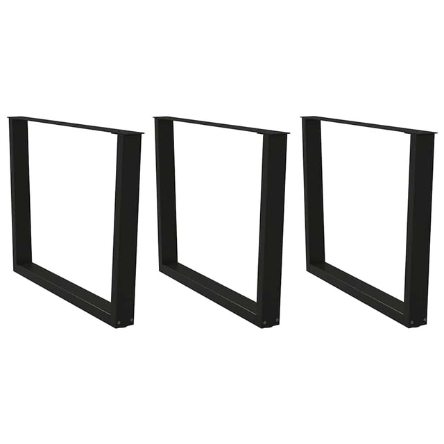 Vidaxl eettafelpoten 3 st v-vormig 100x(72-73,3) cm staal zwart