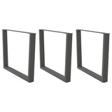 Vidaxl eettafelpoten 3 st v-vormig 100x(72-73,3) cm staal antraciet
