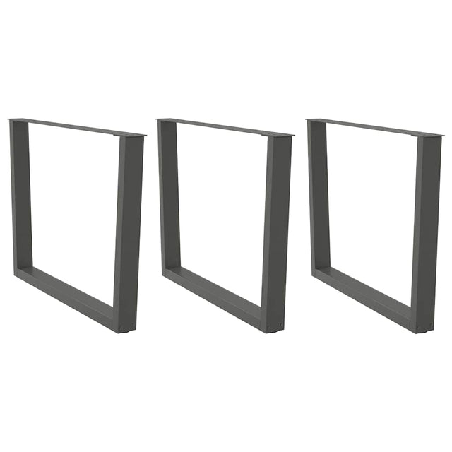 Vidaxl eettafelpoten 3 st v-vormig 100x(72-73,3) cm staal antraciet