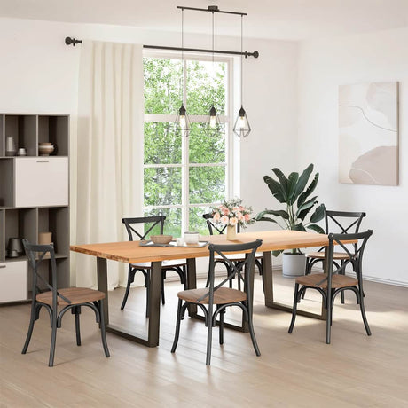 Vidaxl eettafelpoten 3 st v-vormig 100x(72-73,3) cm staal naturel