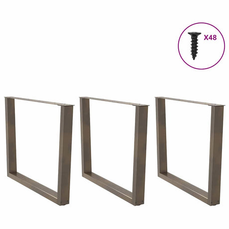 Vidaxl eettafelpoten 3 st v-vormig 100x(72-73,3) cm staal naturel