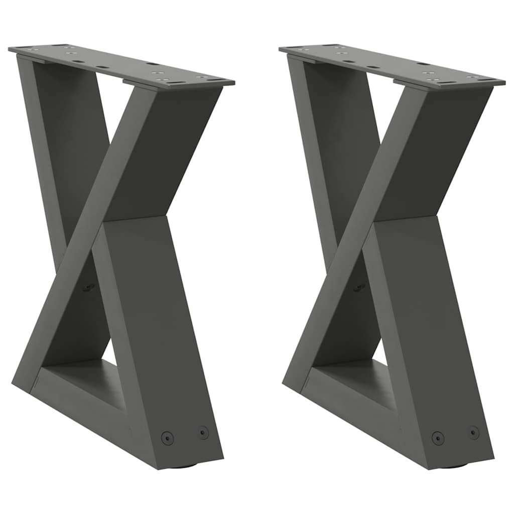 Vidaxl salontafelpoten 2 st 30x(30-31,3) cm staal antraciet