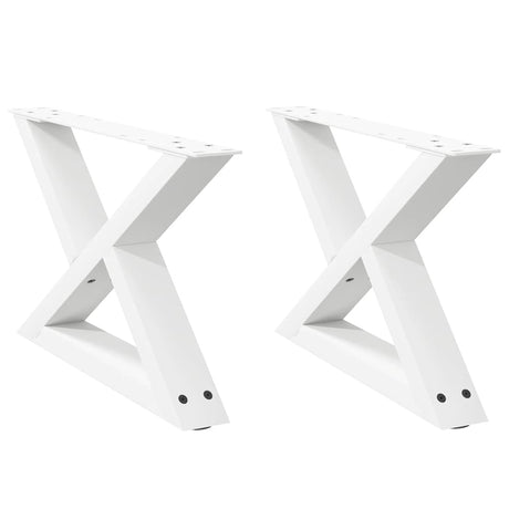 Vidaxl salontafelpoten 2 st 50x(30-31,3) cm staal wit