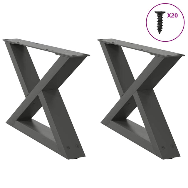 Vidaxl salontafelpoten 2 st 50x(30-31,3) cm staal antraciet