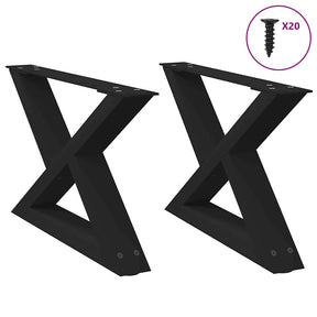 Vidaxl salontafelpoten 2 st 60x(30-31,3) cm staal zwart