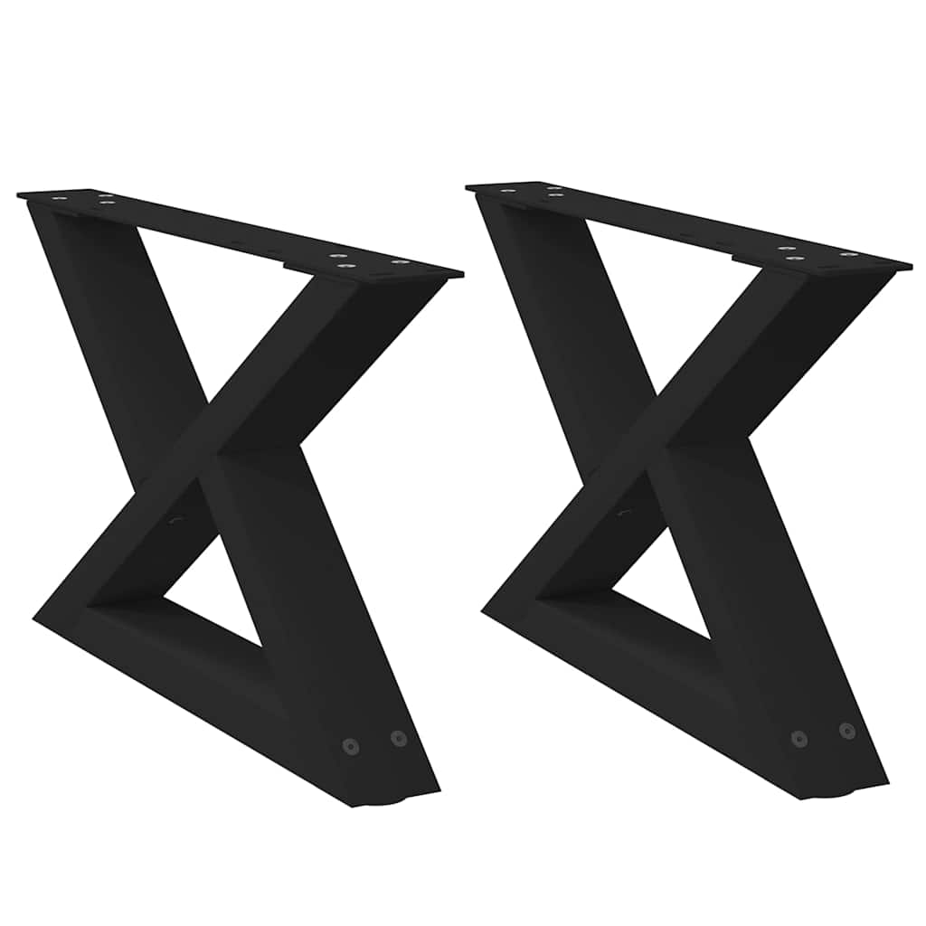 Vidaxl salontafelpoten 2 st 60x(30-31,3) cm staal zwart