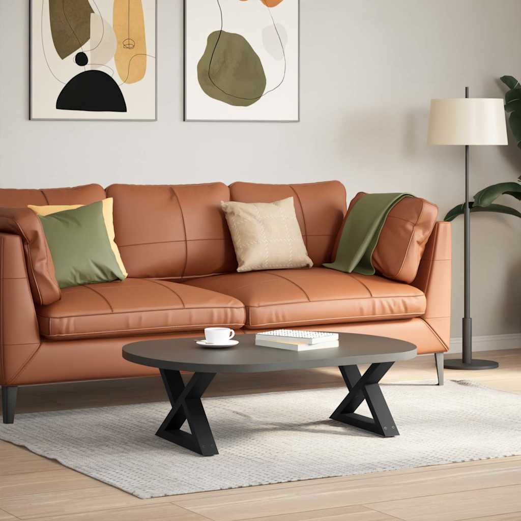 Vidaxl salontafelpoten 2 st 60x(30-31,3) cm staal zwart