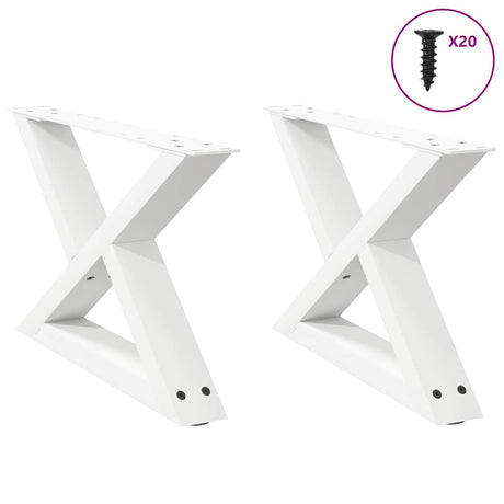 Vidaxl salontafelpoten 2 st 60x(30-31,3) cm staal wit