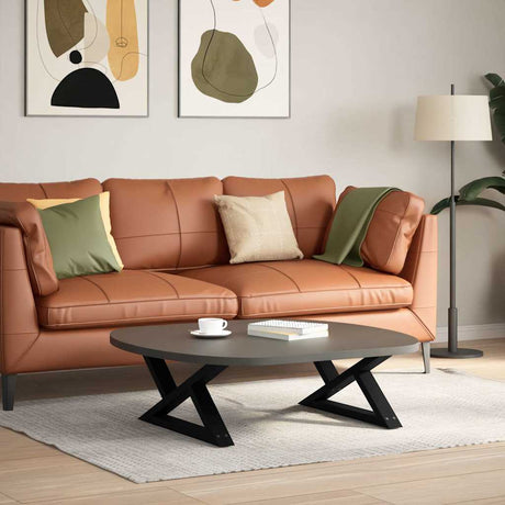 Vidaxl salontafelpoten 2 st 70x(30-31,3) cm staal zwart