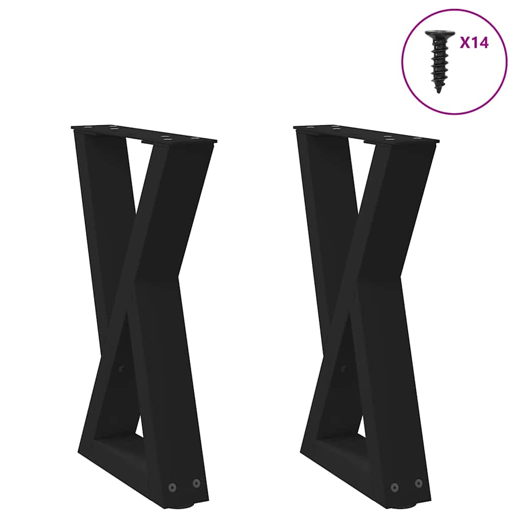 Vidaxl salontafelpoten 2 st 28x(42-43,3) cm staal zwart