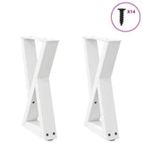 Vidaxl salontafelpoten 2 st 28x(42-43,3) cm staal wit