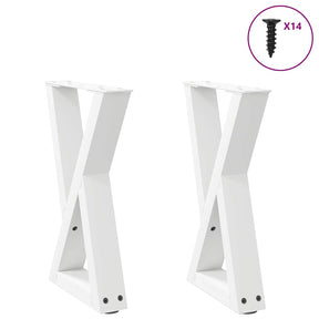 Vidaxl salontafelpoten 2 st 28x(42-43,3) cm staal wit