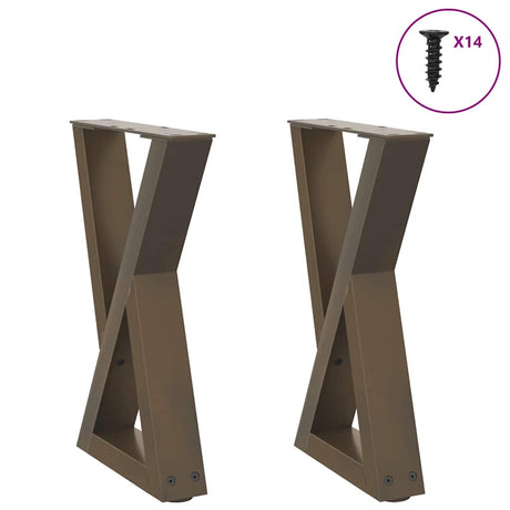 Vidaxl salontafelpoten 2 st 38x(42-43,3) cm staal naturel