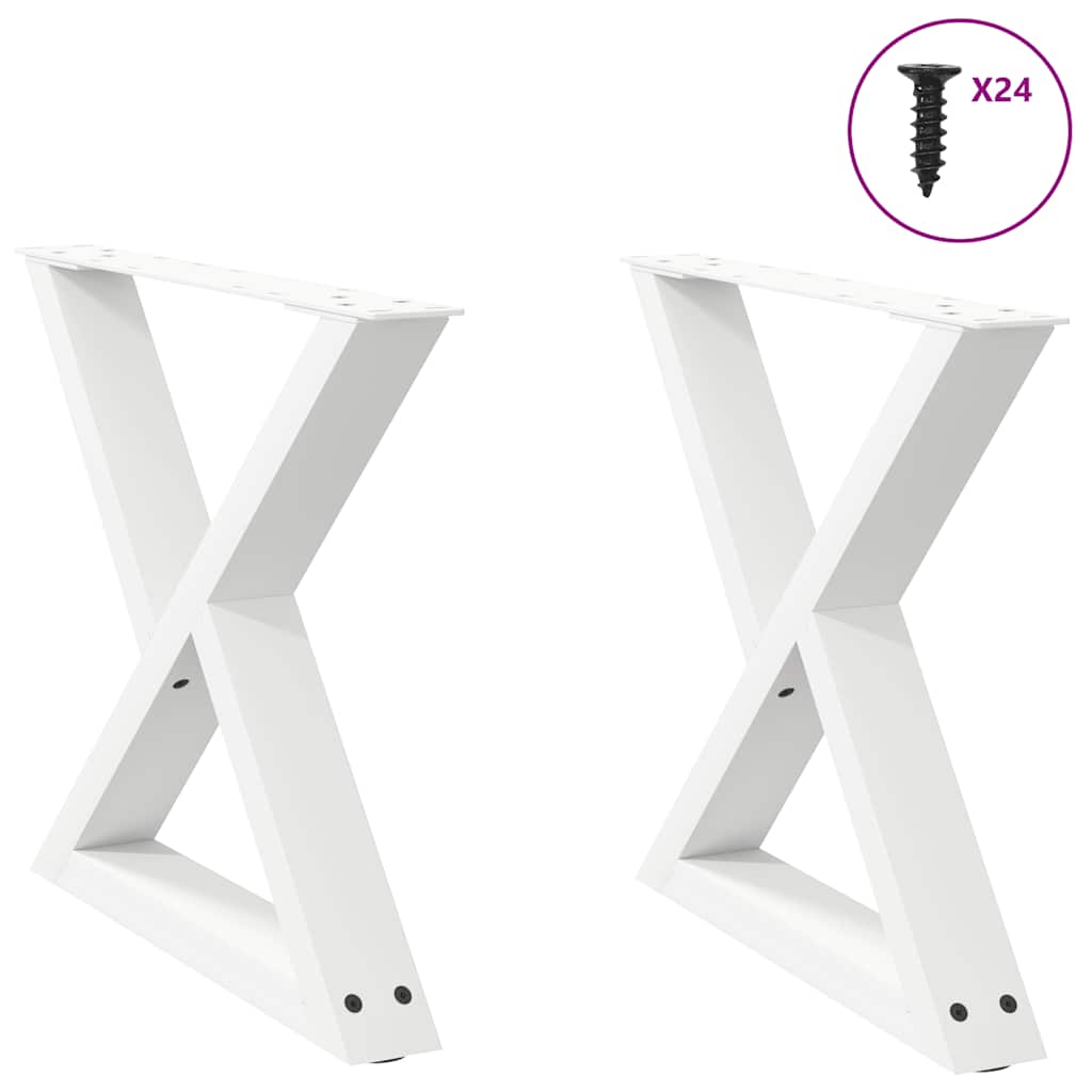 Vidaxl salontafelpoten 2 st 50x(42-43,3) cm staal wit