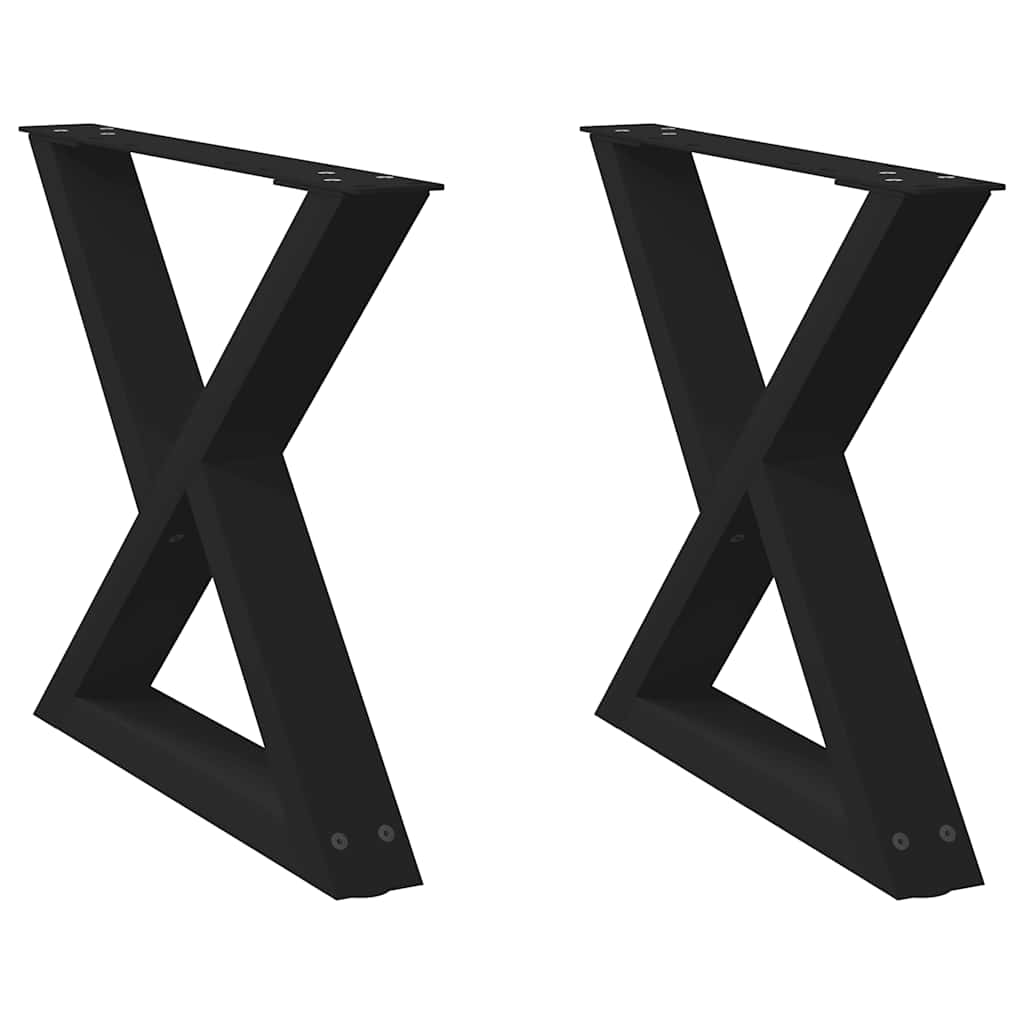 Vidaxl salontafelpoten 2 st 60x(42-43,3) cm staal zwart